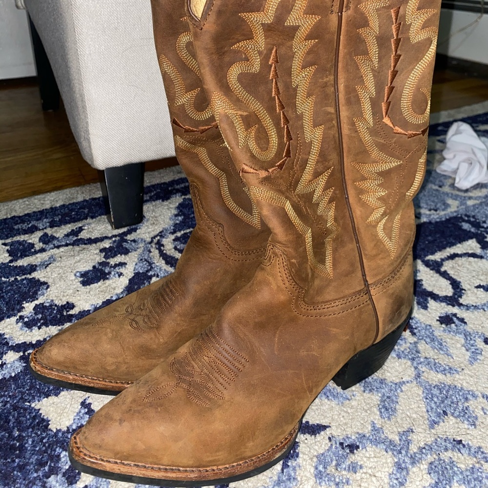 Tan Leather Cowboy Boots